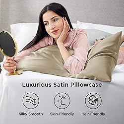 Bedsure King Size Satin Pillowcase Set of 2 - Taupe