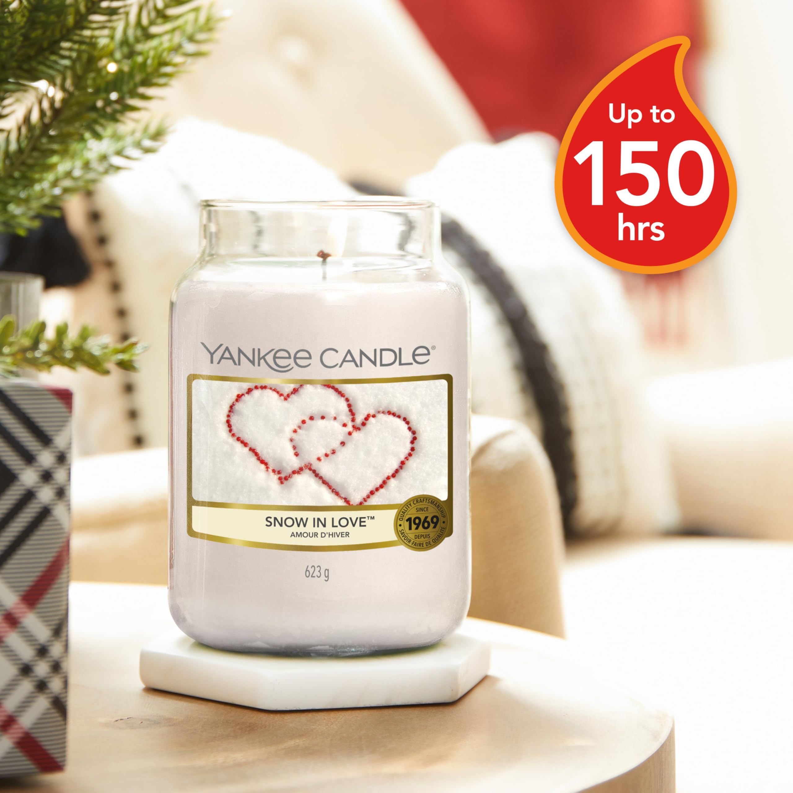 Yankee Candle Scented Candle | Snow In Love Large Jar Candle | Long Burning Candles: up to 150 Hours