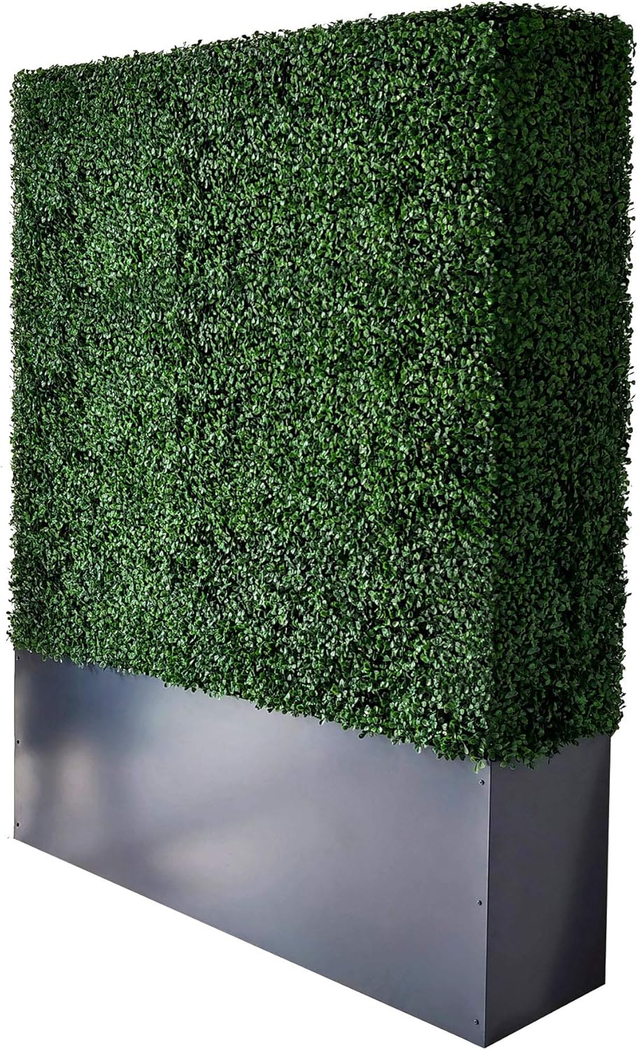 exterior green wall steel matting on Amazon Com Agpl Artificial Boxwood Hedge Wall With Dark Gray Stainless Steel Planter Box 64 H 48 W 12 D Privacy Wall Backdrops Kitchen Dining