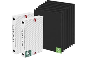 HPA100 Replacement Filters for Honeywell HPA100 Series Air Purifier, HPA094, HPA104, HPA105, HPA3100, HPA5100 Series, 2 HEPA 