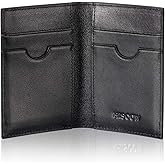 Slim Leather Credit Card Holder 4cc for Men & Women, Italian Calfskin (Black)