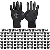 WHEATHUSK 120 Pairs Gardening Work Gloves Bulk for Men Women, Breathable Nitrile Rubber Coated Garden Gloves Dipped Gripping Working Gloves for Construction, Gardening, 9.1 Inch