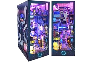 KISOY DIY Book Nook Miniature Kit with 3D Wooden Puzzle, DIY Manual Book Stand for Bookshelf Insert Decor for Creative Assembled Bookends for Romantic Gift (Endless Dimentions)
