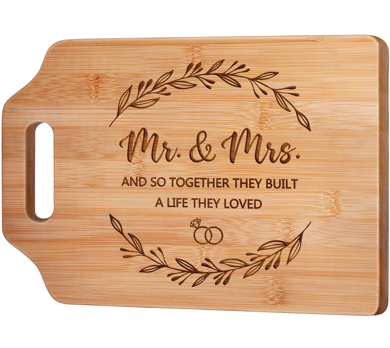 Gleevara Wedding Gifts for Couple - Unique Bamboo Cutting Board Wedding Gifts for Bride and Groom, Mr and Mrs Presents, Gift Idea for Wedding