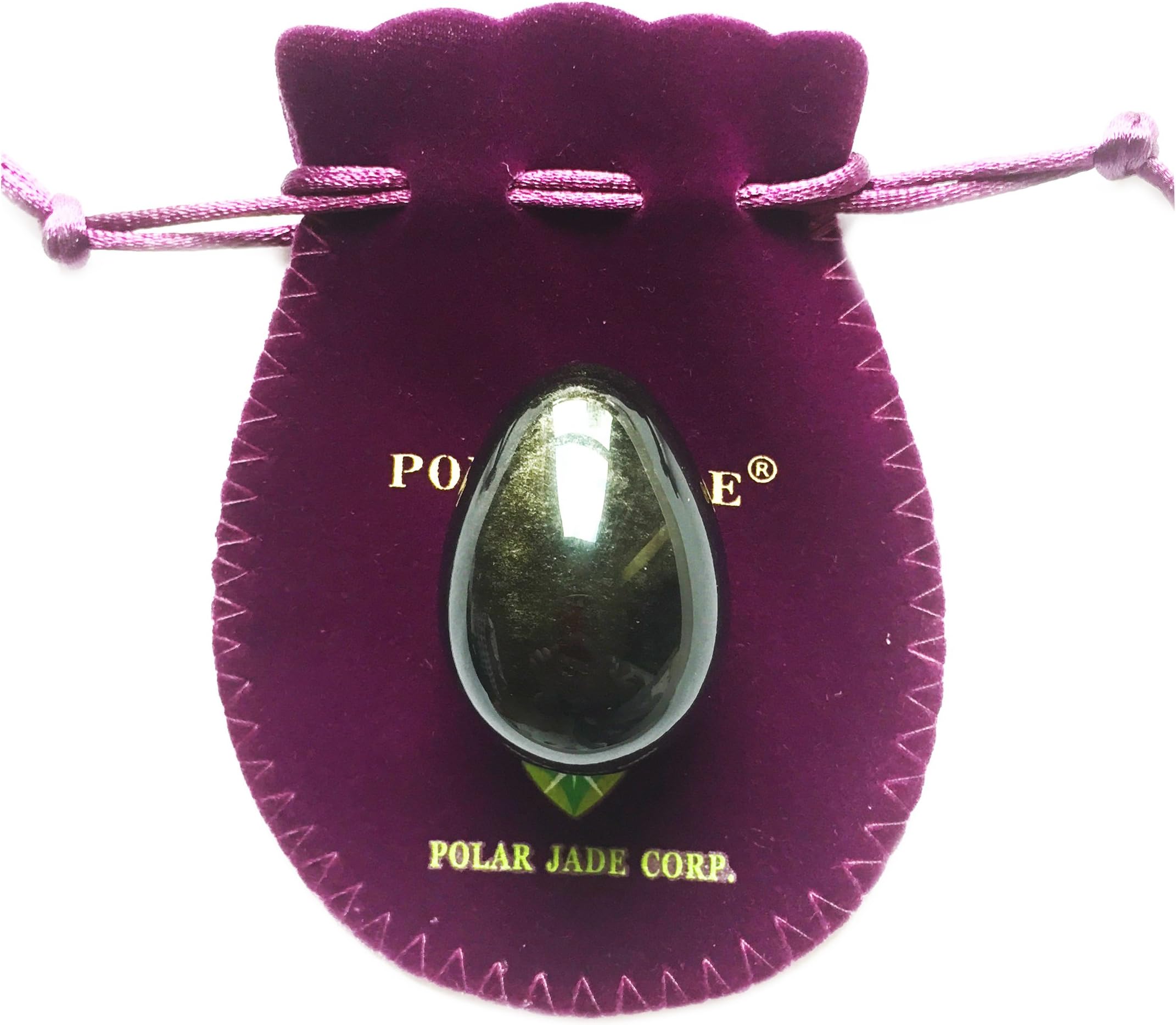 Yoni Egg Made of Golden Sheen Obsidian Gemstone, Rare, Exquisite, Medium Size, Certified, with Jade Egg User Instructions, Excellent Bladder Control Training Device
