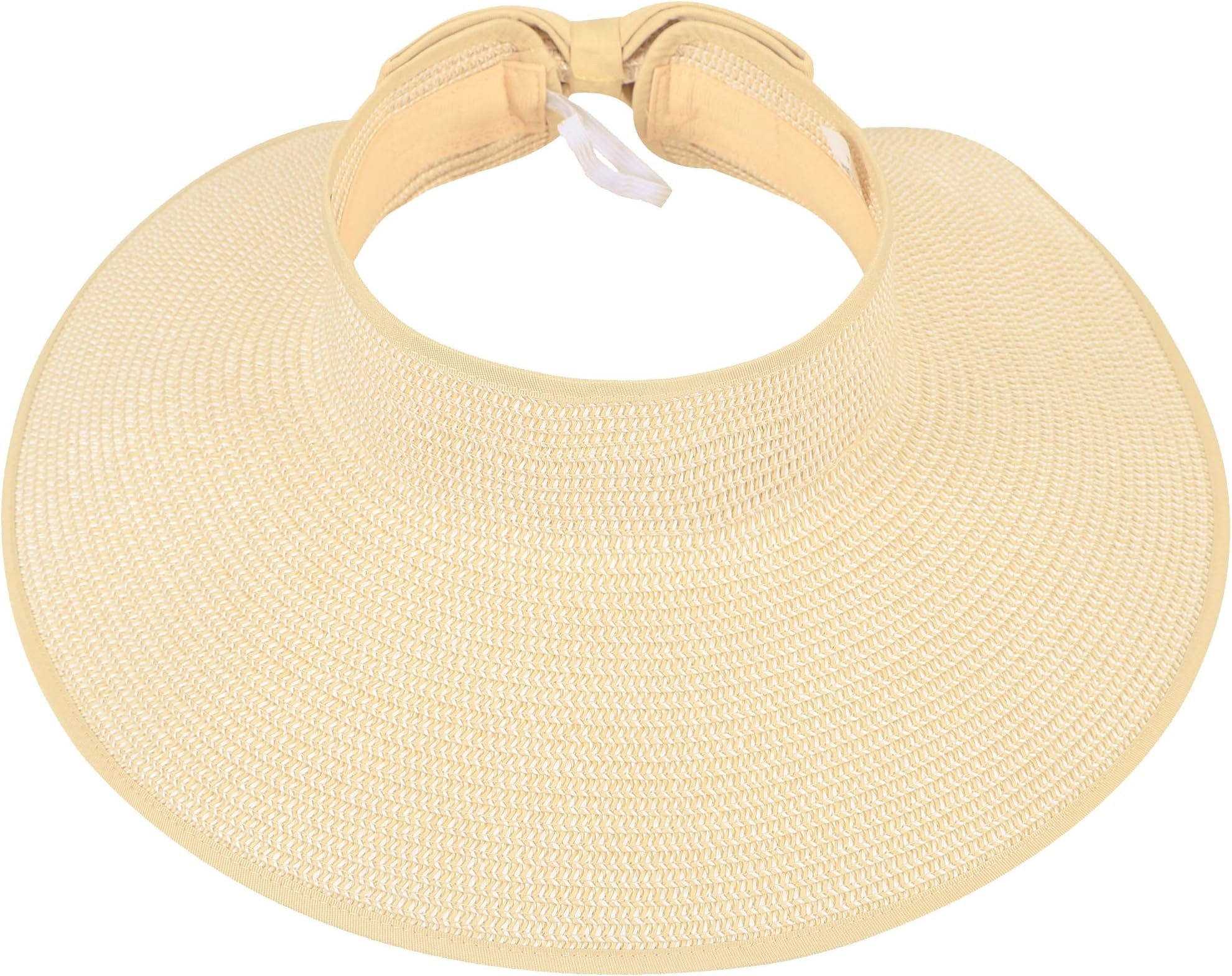 Womens Sun Hat Wide Brim Hats for Women Straw Sun Visors Roll Up Ponytail Beach Hats for Women