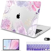 Mektron for MacBook Air 13 Case A1466/A1369 (2010-2017 Release), Snap-on Plastic Hard Shell Cover for MacBook Air 13.3 inch with Keyboard Cover,Floral S753