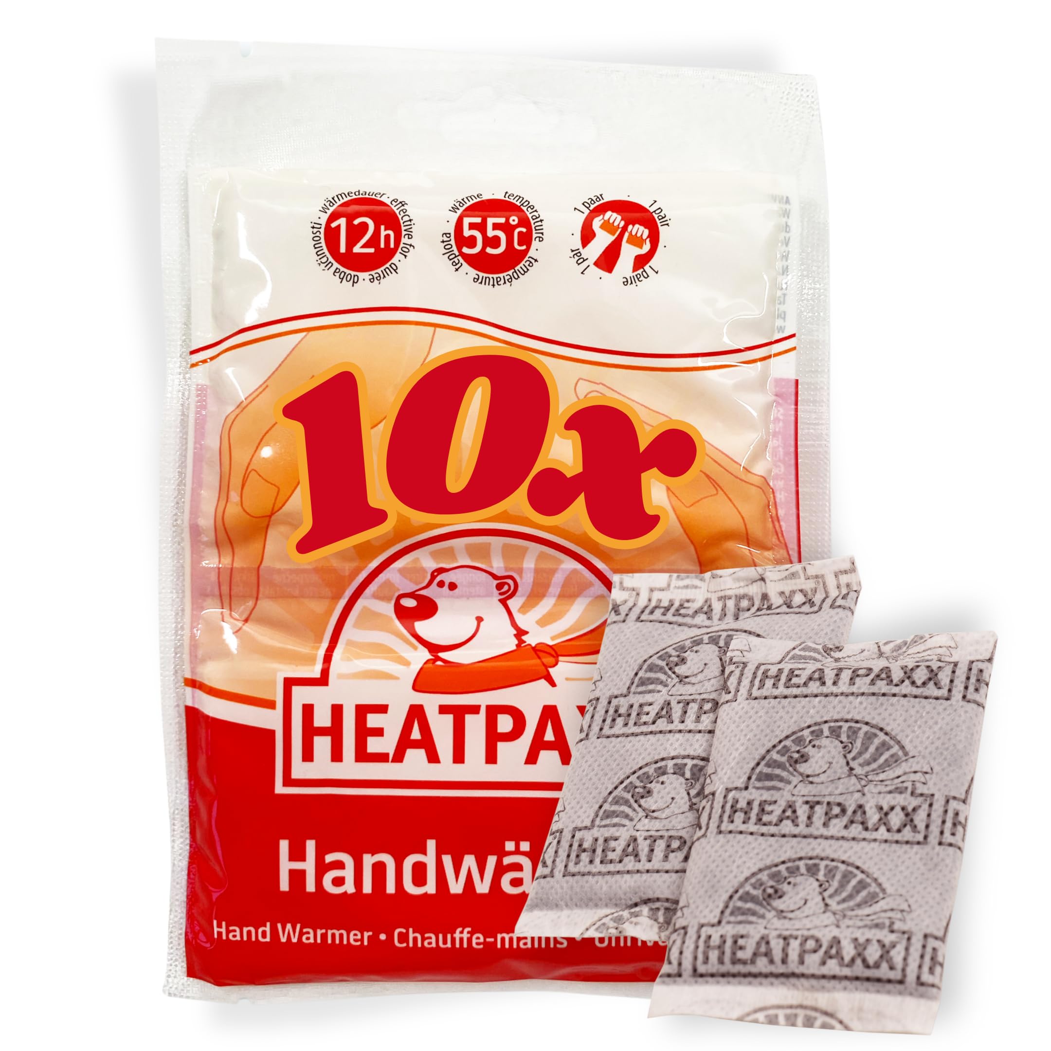 HeatPaxx Hand Warmers - 10 Pairs - Air-Activated Disposable Heat Pads for Outdoor, Winter Sports & Everyday Use - Up to 12 Hours of Heat
