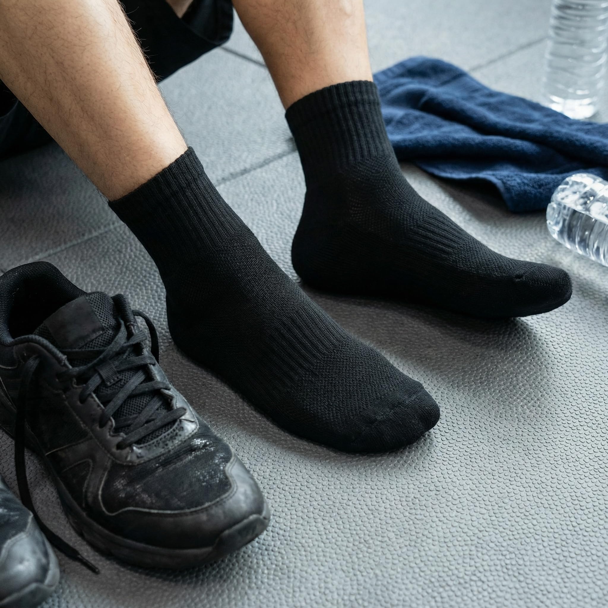 Kodal Copper Ankle Running Socks for Men Women Cushion Cotton Quarter Socks Odor Control for Smelly Sweaty Feet 4 Pairs