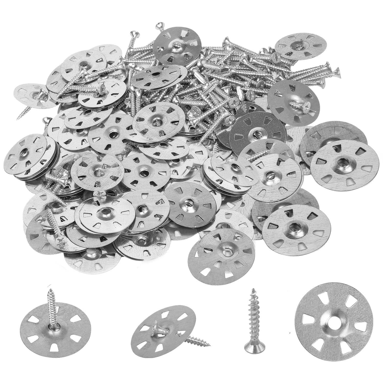 Tile Backer Board - 200 Pcs Metal Insulation Washer Heat Shield Repair Kit (35mm) With Screws (3.5x30mm) — image 1