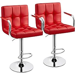 Yaheetech Bar Stools Set of 2, PU Leather