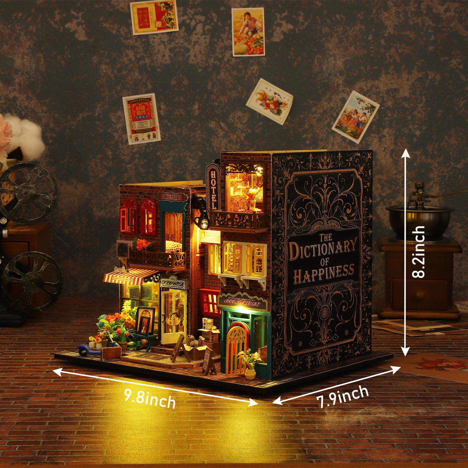 GuDoQi DIY Miniature Dollhouse Kit, Tiny House With Furniture, 1:24 Scale, Creative Handmade Crafts Gift for Birthday Christmas Day, Scarborough