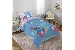 Jay Franco Disney Lilo & Stitch Paradise Dream 5 Piece Twin Bed Set - Includes Reversible Comforter & Sheet Set Bedding - Super Soft Fade Resistant Microfiber (Official Disney Product)