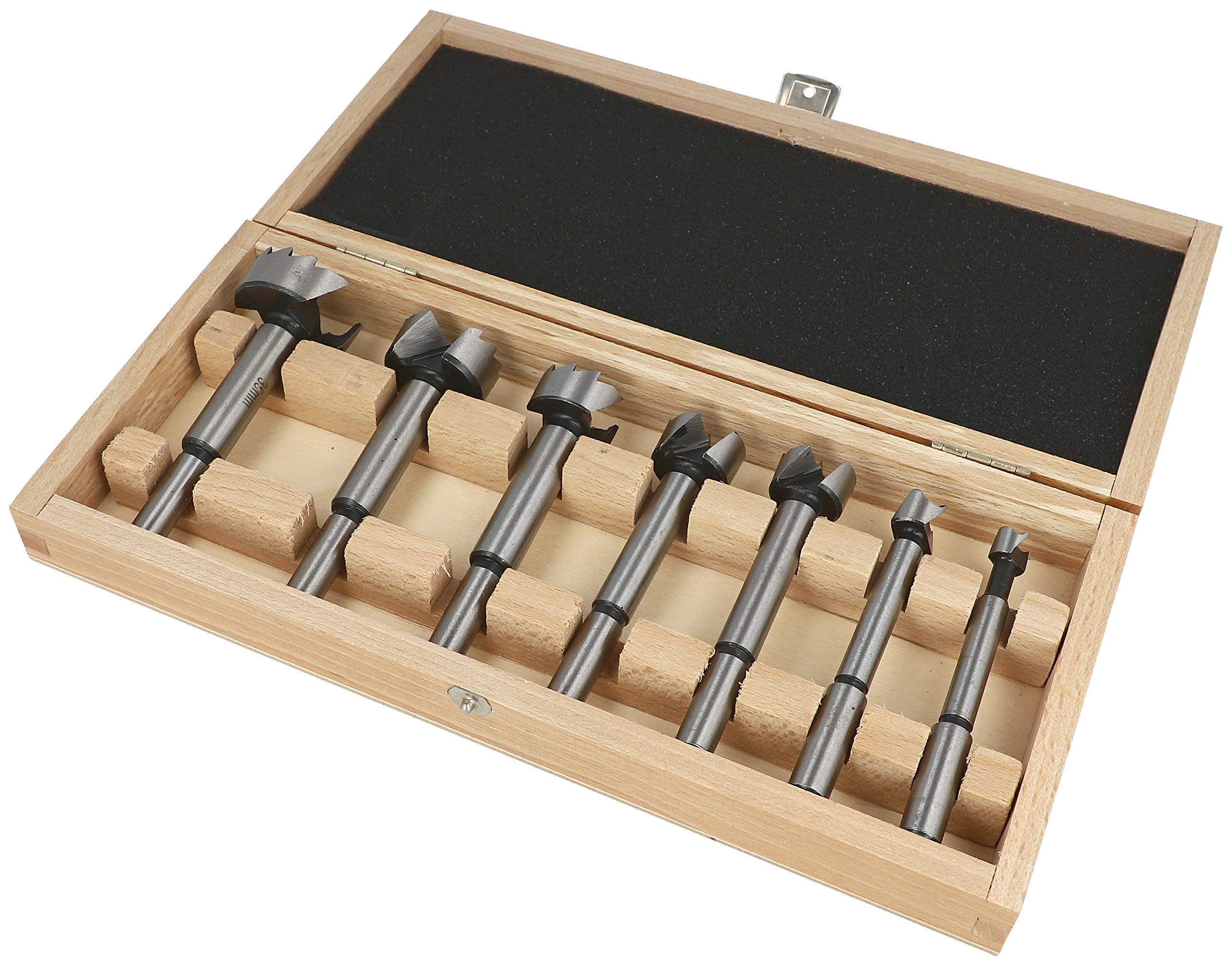 Heller Tools 0396 Forstner Universal Wood Drill Bit, for Precise Results in Any Wood, Set 7-pcs. Ø 10/15/20/22/25/30/35 mm