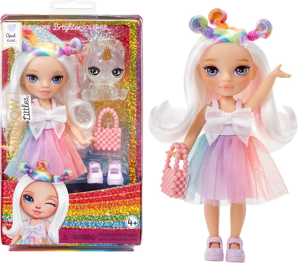 Rainbow High Littles Opal Raine 14 cm Doll with Pet Unicorn & Purse