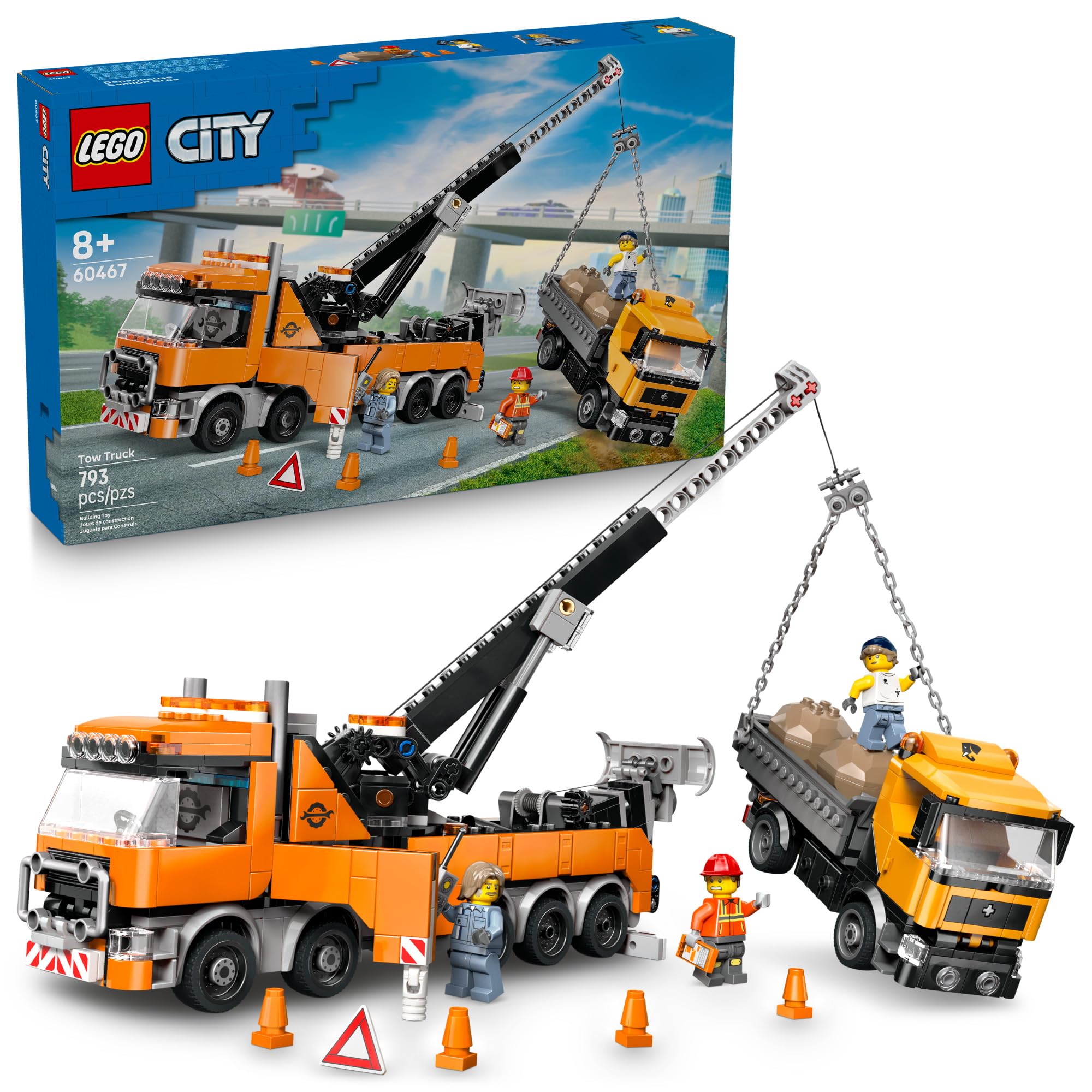 Photo 1 of LEGO City Heavy-Duty Recovery Tow Truck with Crane Building Toy - Dump & Tow Truck Toys for Boys & Girls, Ages 8+ - Pretend Play Set for Kids - Gift Idea for Birthdays & Holidays - 60467
