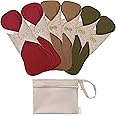 wegreeco 6 Pcs Reusable Menstrual Pads, Ultra Absorbent Cloth Pads for Heavy Flow, Sanitary Pads for Teens, Women, Nonslip, Inner Aqua, Burgundy, Coffe, Rose Gold Outer, M