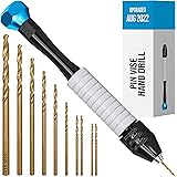 Pin Vise Hand Drill for Jewelry Making - Craft911 Manual Craft Drill Sharp HSS Micro Mini Twist Drill Bits Set, Small Rotary 