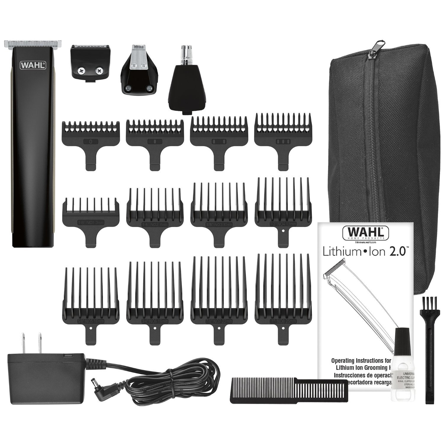 Wahl 22 Piece Lithium Ion 2.0 Cordless Mens Trimmer with Multiple