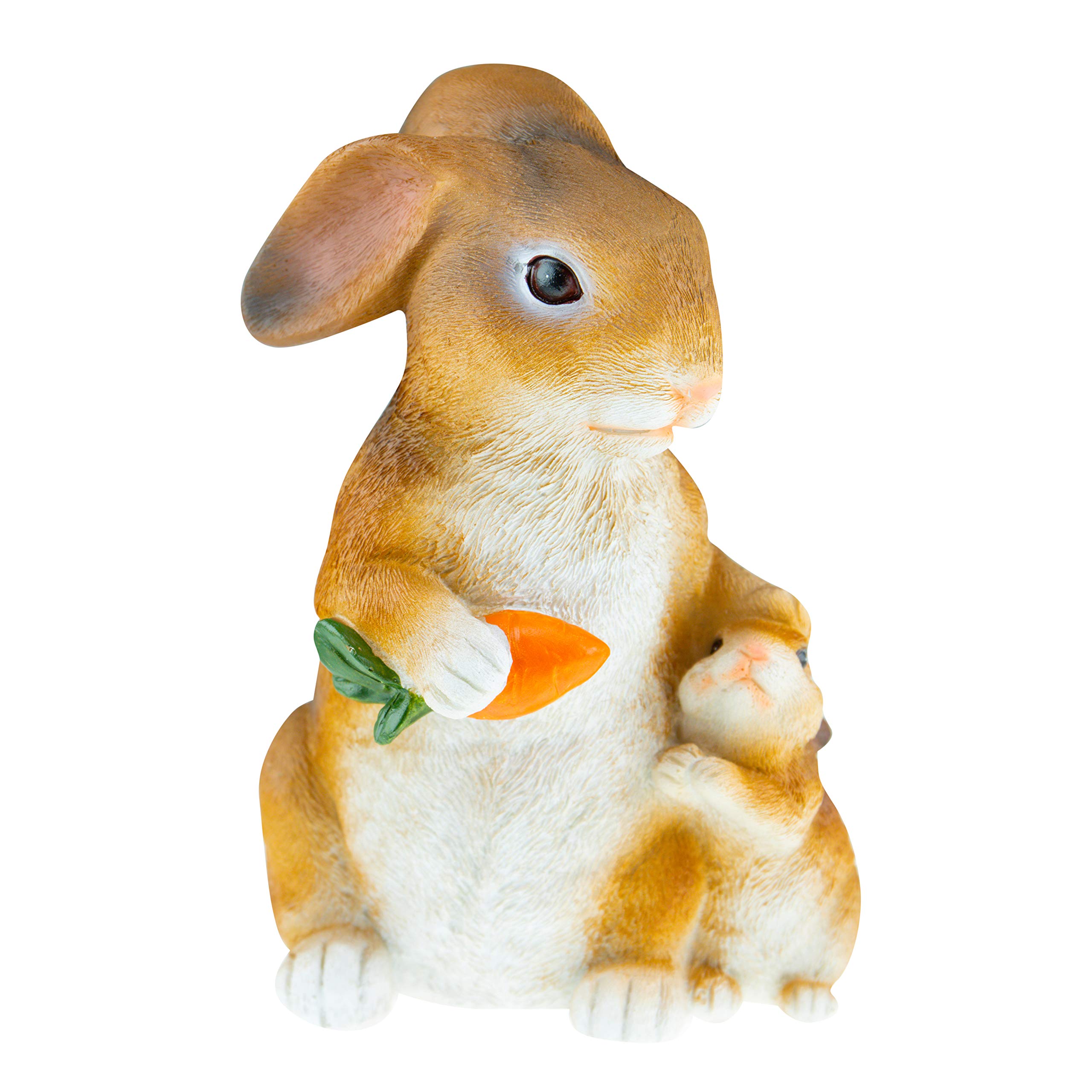 Clever Garden Cute Resin Garden Statue Decoration, Outdoor Lawn Yard Polyresin Animal Figurine Sculpture Ornament Décor, Rabbit Family
