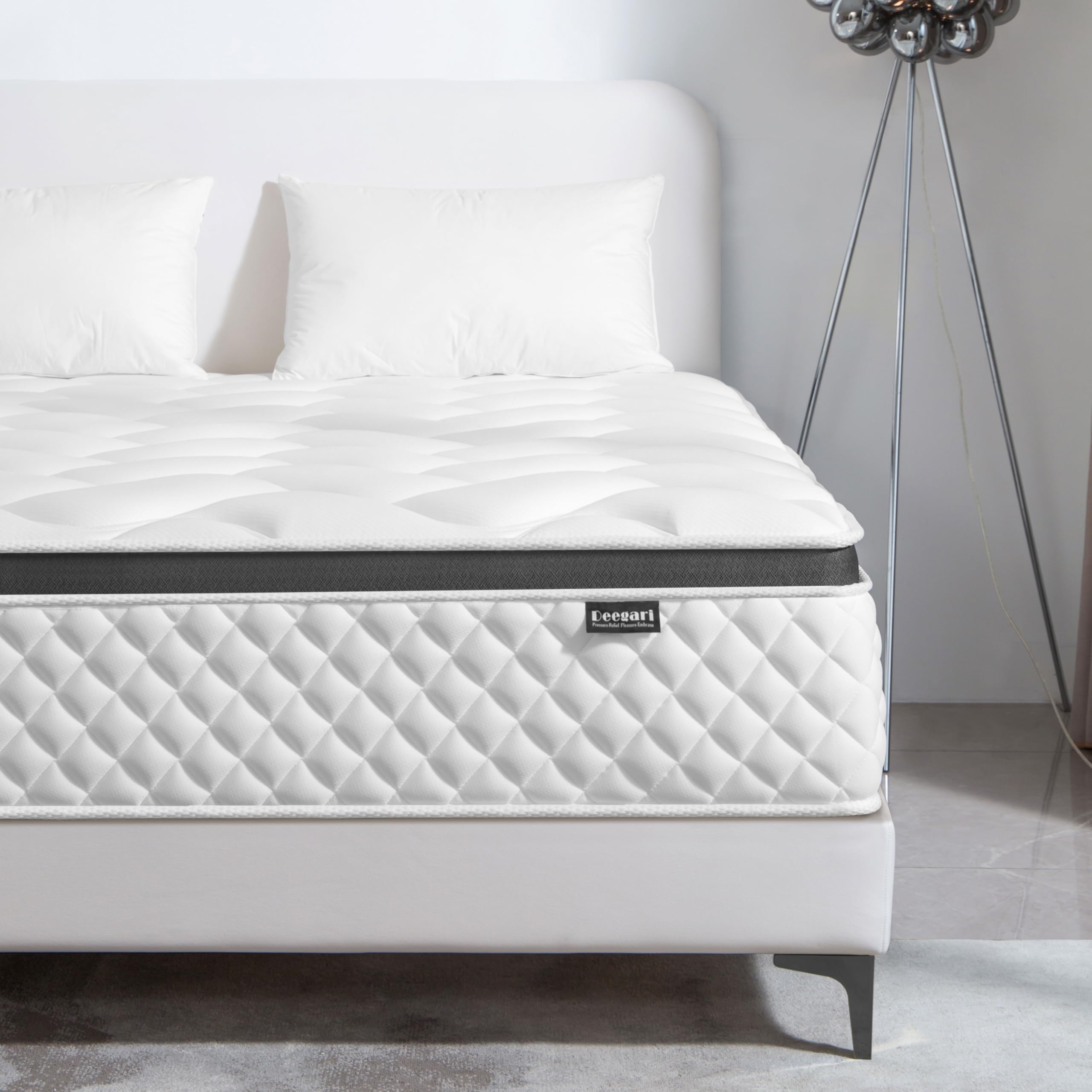 Photo 1 of Deegari 14 Inch King Mattress, Cooling-Gel Memory Foam and Pocket Spring Hybrid Mattresses, King Bed Mattress in a Box, CertiPUR-US Certified, Medium Firm