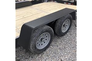 TackView Trailer Fenders for 13" - 15" Tires, Detachable Steel Diamond Tread Plate Fenders for Tandem Axle Car Hauler & Cargo