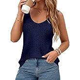 BTFBM Sweater Vest Women 2026 Spring Summer Sleeveless V Neck Sparkle Knit Basic Loose Fit Tank Tops Vacation Outfits