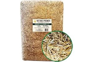 WEST SHORE MILLS LLC Natures Premier - 100% Dust-Free Chopped Wheat Straw for Animal Bedding, Decorations, Gardens, Landscaping – Large Paja Hay Bales for Chickens, Dog, Feral Cat, Goat, Rabbits - (LARGE BAG - 16 lbs)