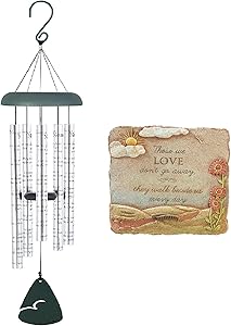 Naturesroom Gift Pack - Carson Home Accents 62913 Always Near Sonnet Memorial Sympathy Wind Chime with Popular Garden Stone Plaque Those We Love Don't. from Grassland Roads