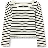 Amazon Essentials Girls and Toddlers' Long-Sleeve Cropped Rib Top