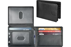 TERULLTASE Slim Rfid Leather Wallet for Men: Stocking Stuffers Birthday Gifts for Men Him Boyfriend Husband Grandpa Minimalist Travel Wallet Gifts Ideas for Christmas Anniversary Valentines Fathers Day