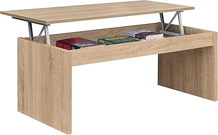 Habitdesign 001638f Table Basse Modele Zenit Table De Salon Equipee En Chene Canadien Dimensions 102 Cm Largeur X 43 52 Cm Hauteur X 50 Cm Profondeur Amazon Fr Cuisine Maison