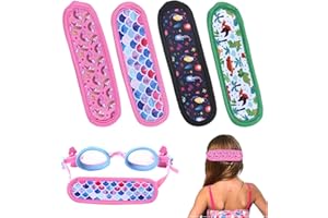 4 Pieces Swim Goggles Strap Cover for Kids - Neoprene Fabric Diving Mask Slap Straps for Boys and Girls Children - Pain Free 