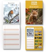 evelay 2026 British Wildlife Wall Calendar Slim Month to View Planner UK view 6