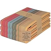 Urban Villa Kitchen Towels 100% Cotton Dish Towels for Kitchen (Set of 3) 20"x30" Highly Absorbent Kitchen Linen Set with Hanging Loop Dish Cloths Perfect for Drying Dishes Cleaning Towels - Red Multi