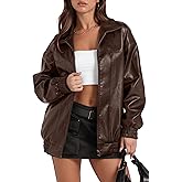 Sampeel Leather Jacket Women Faux Oversized Motorcycle Bomber Coats 2025 Fall Fashion Outfits Winter Clothes