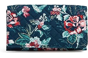 Vera Bradley Women's Cotton Trifold Clutch Wallet with RFID Protection