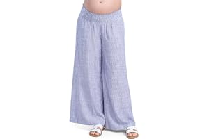 Motherhood Maternity Womens Smocked Waist Wide Leg Pregnancy Summer Casual Pants
