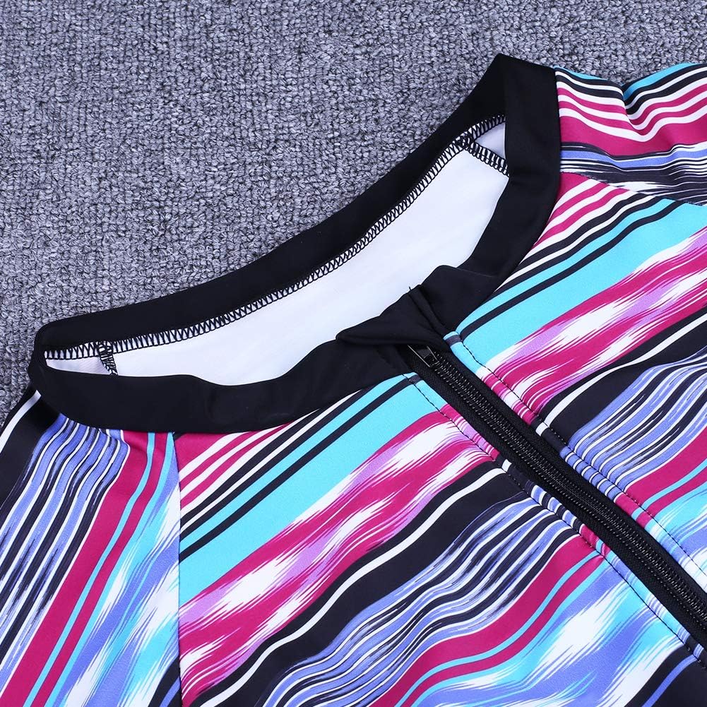 XAKALAKA Women's Plus Size Zip-Front Multicolor Striped Long Sleeve Tankini Rashguard Top S-XXXL at  Women’s Clothing store