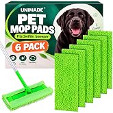 UNIMADE Reusable Microfiber Mop Pads Compatible with Swiffer Sweeper | 6 Replacement Pads + 1 Base Pad - Dry &amp; Wet Sweeping Cloths, Washable Mopping Refills Use for Most Floor Types