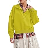 Sujama Mock Neck Sweatshirt Women Henley Pullover Tops Oversized Button Fleece Mockneck Sweatshirt 2026 Casual Trendy Clothes