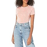 Splendid Women's Floral Burnout Short Sleeve Crew Tee, Rouge, X-Small