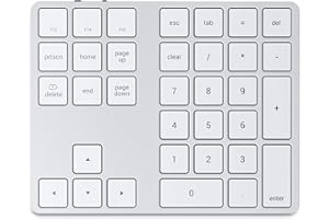Satechi Bluetooth Extended Numeric Keypad (U.S. English Layout), Slim Rechargeable 34-Key Numberpad, for MacBook Air/Pro M5/M