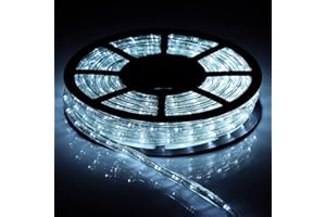Tuanchuanrp 50Ft Rope Lights Outdoor, LED Strip Lights Outdoor Waterproof Decorative Lighting for Indoor/Outdoor,Deck,Eaves,Backyards Garden,Patio Christmas Decoration(Cold White)