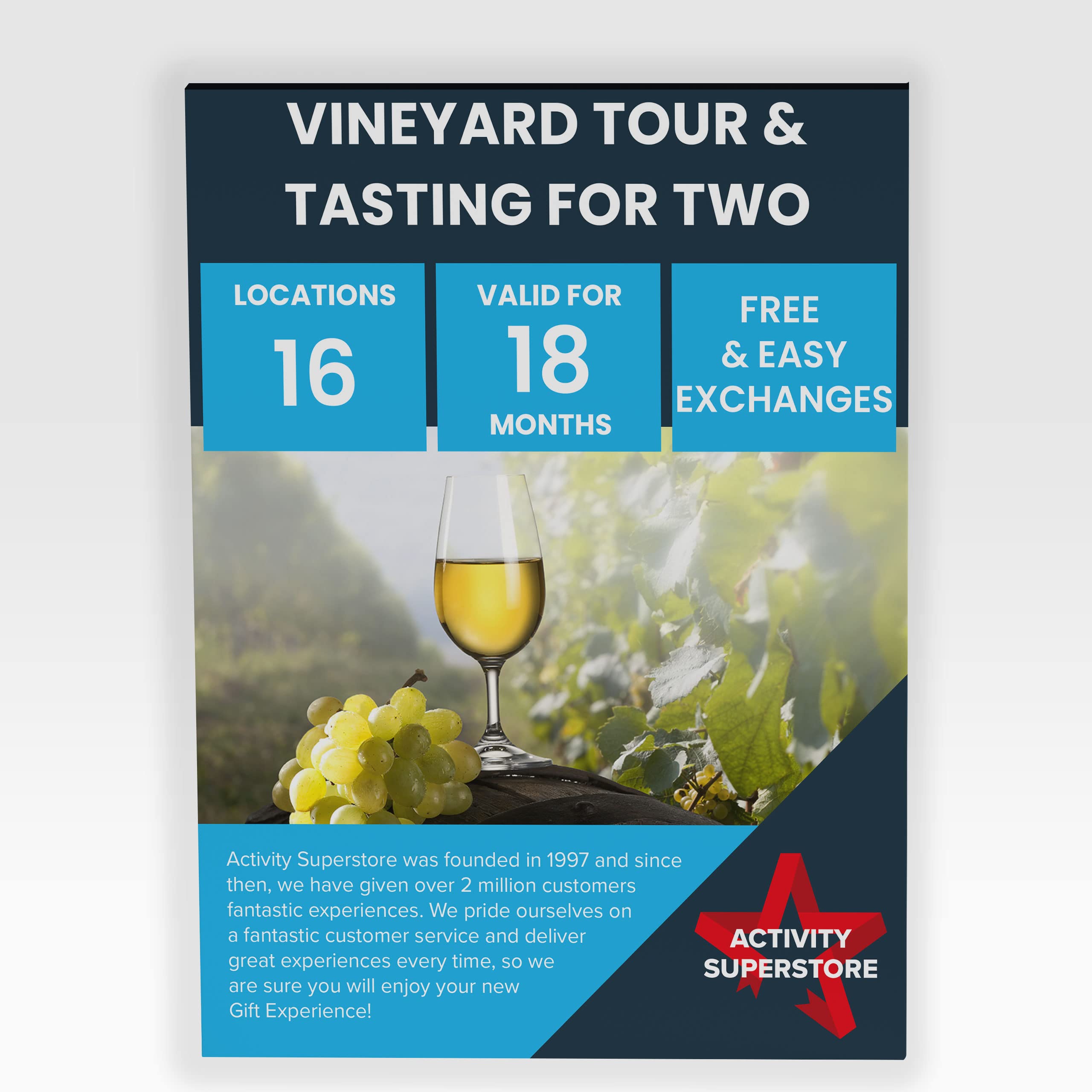 Activity Superstore Gift Experience Voucher for a Vineyard Tour and Tasting for Two, Available at 16 vineyards in the UK
