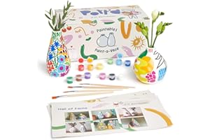 POTT'D Pott’d Paint-a-Vase Pottery Painting Kit - Personalised DIY Vase Craft Set - Includes Vases, Paints, and Step-by-Step Guide