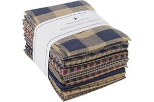 Dunroven House Homespun 12-Piece Fat Quarters, 18 by 21-Inch, Navy