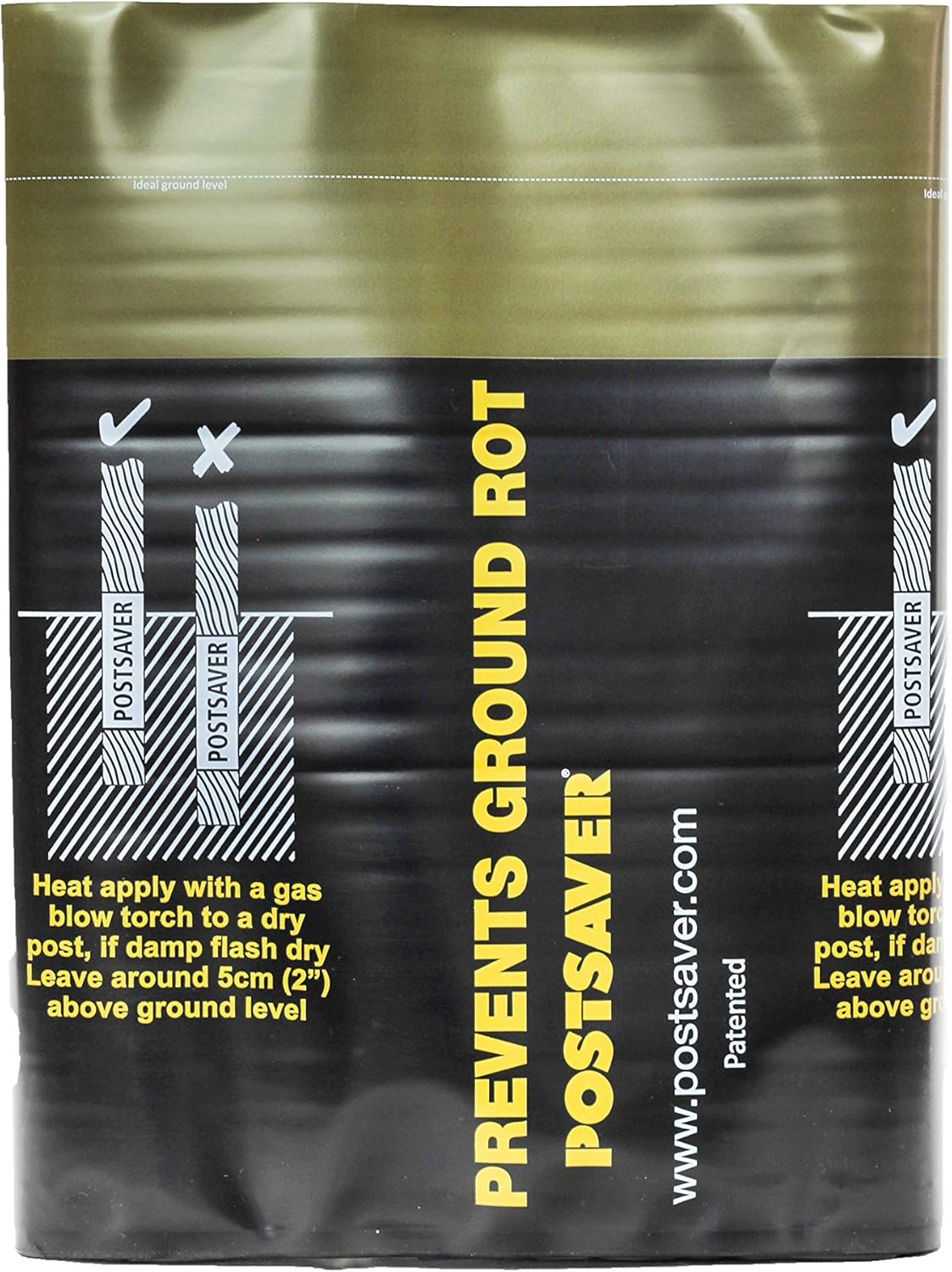POSTSAVER Fence Post Wrap and Tack Groundline Rot Barrier Sleeves