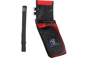 BowQier Archery Back Arrow Quiver Holder, Quiver for Archery Arrows, Tube Hip Quiver Waist Hanged Carry Bag - Adjustable Nylon Belt for Bow Hunting and Target Practicing for Youth and Adults