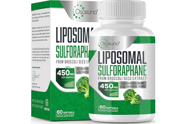 Osasuna Liposomal Sulforaphane 450MG, Maximum Absorption, Glucoraphanin with Myrosinase, Antioxidant Supplement from Broccoli
